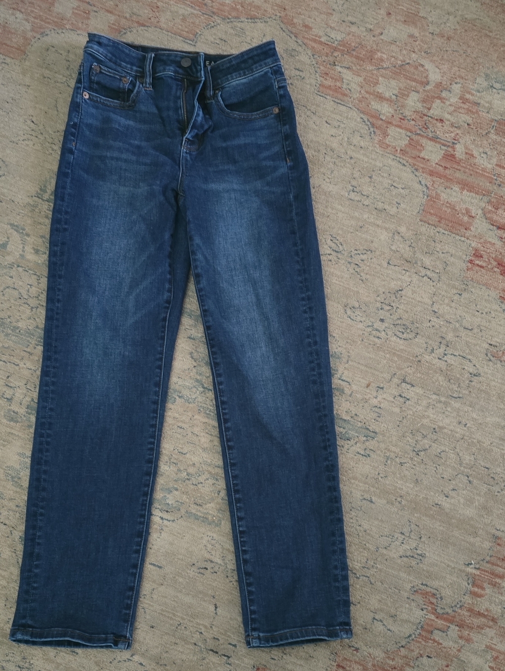American Eagle Outfitters Women's Straight Leg Dark Blue Jeans